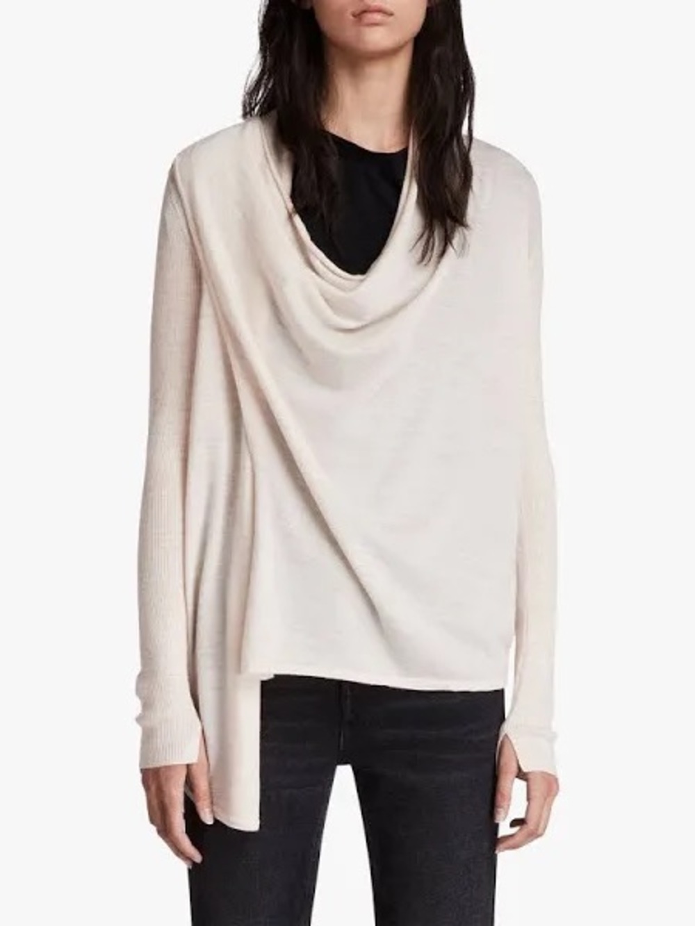 Allsaints Zipped Shoulder Drina‎ Merino Wool Cardigan Size 0